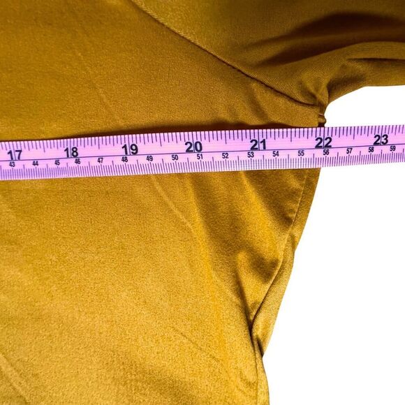 Forever 21+ Womens Dress Scoop Neck A-Line Midi 3X Mustard Fall Thanksgiving USA - Picture 6 of 8